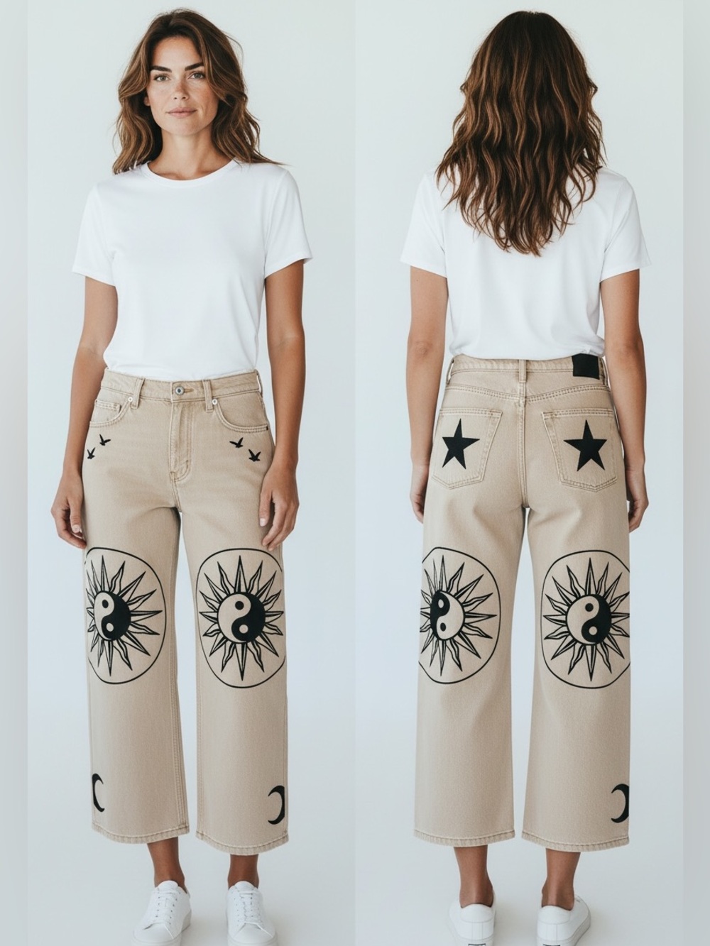 Meadows Denim Shorts Size US
4 Off-White Sun Moon Stars